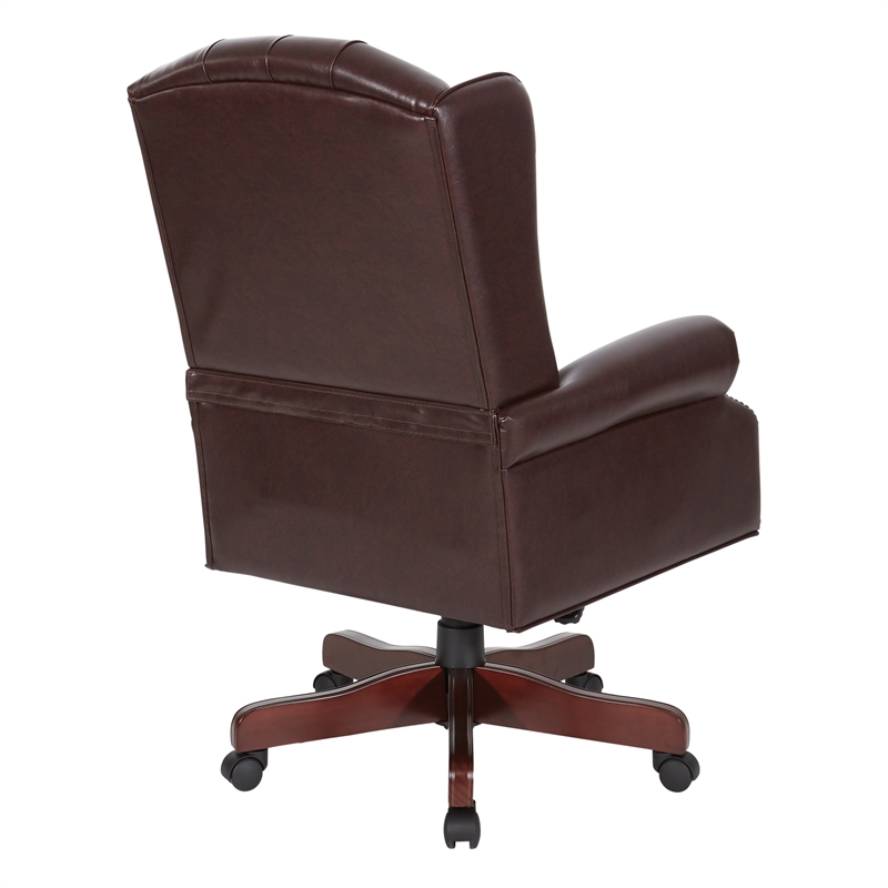 Scranton & Co Traditional High Back Executive Chair in Oxblood Red Vinyl