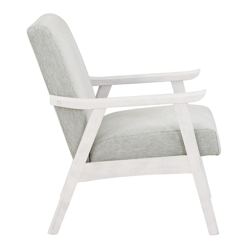 Scranton & Co Mid-Century Cantilever Chair in Smoke Gray Antique White Frame