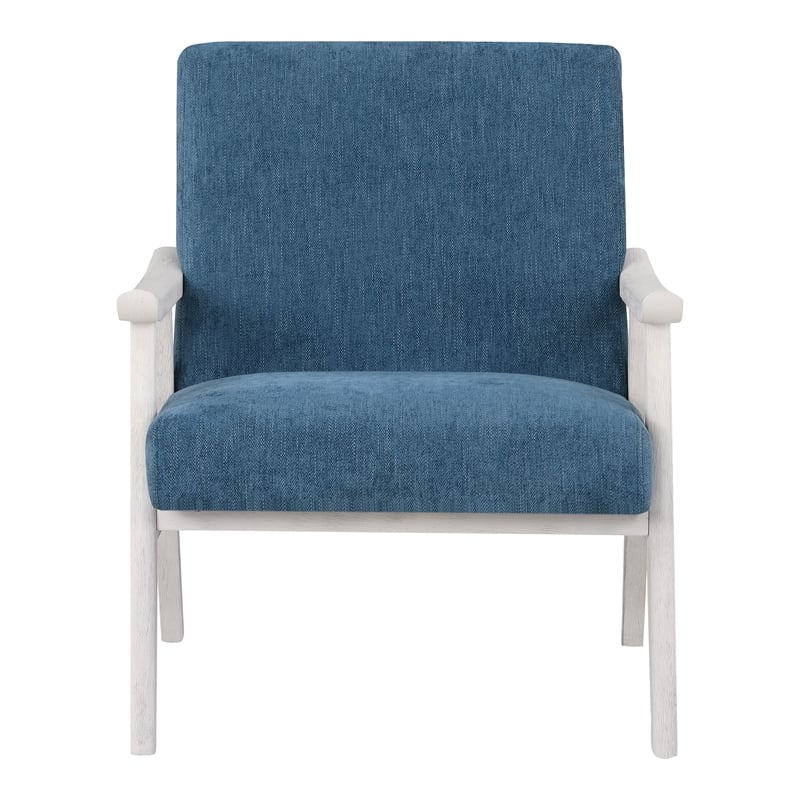Scranton & Co Mid-Century Cantilever Chair in Navy Antique White Frame