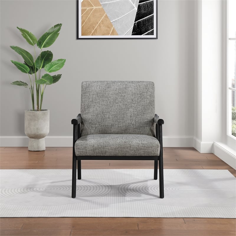 Scranton & Co Mid-Century Cantilever Chair in Graphite Gray Black Frame