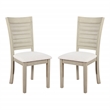 Scranton & Co Cane Back Dining Chair 2-Pack in White Base Linen White Seat