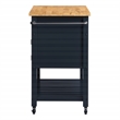 Scranton & Co Farmhouse Kitchen Cart with Wood Top in Blue Finish