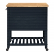 Scranton & Co Farmhouse Kitchen Cart with Wood Top in Blue Finish