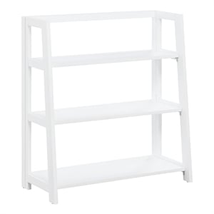 Scranton & Co 3-Shelf Folding Bookcase in Willow White Solid Wood