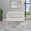 Scranton & Co Entryway Storage Bench in Distressed White Wood Finish