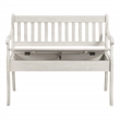Scranton & Co Entryway Storage Bench in Distressed White Wood Finish