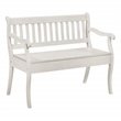 Scranton & Co Entryway Storage Bench in Distressed White Wood Finish