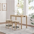Scranton & Co 3-Piece Counter Height Dining Set with Power in Natural Oak