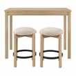 Scranton & Co 3-Piece Counter Height Dining Set with Power in Natural Oak