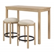 Scranton & Co 3-Piece Counter Height Dining Set with Power in Natural Oak