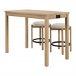 Scranton & Co 3-Piece Counter Height Dining Set with Power in Natural Oak