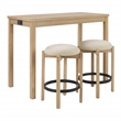 Scranton & Co 3-Piece Counter Height Dining Set with Power in Natural Oak