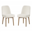 Scranton & Co Linen Fabric Dining Chair 2-Pack with Oak Finish Wood Frame