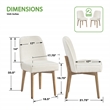 Scranton & Co Linen Fabric Dining Chair 2-Pack with Oak Finish Wood Frame