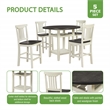 Scranton & Co 5-Piece Counter Height Dining Set in Distressed White Wash Wood