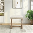 Scranton & Co X-Frame Accent Stool in Linen White with Medium Oak Wood Base