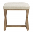 Scranton & Co X-Frame Accent Stool in Linen White with Medium Oak Wood Base