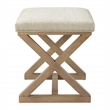 Scranton & Co X-Frame Accent Stool in Linen White with Medium Oak Wood Base