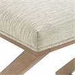 Scranton & Co X-Frame Accent Stool in Linen White with Medium Oak Wood Base