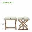 Scranton & Co X-Frame Accent Stool in Linen White with Medium Oak Wood Base