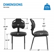 Scranton & Co Black Urethane Armless Guest Chair with ESD Certification
