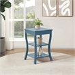 Scranton & Co Round Side Table in Blue Wood Finish with 2 Shelves