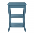 Scranton & Co Round Side Table in Blue Wood Finish with 2 Shelves