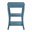 Scranton & Co Round Side Table in Blue Wood Finish with 2 Shelves