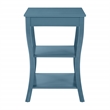 Scranton & Co Round Side Table in Blue Wood Finish with 2 Shelves