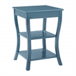 Scranton & Co Round Side Table in Blue Wood Finish with 2 Shelves