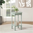 Scranton & Co Round Side Table in Sage Green Wood with Lower Shelf