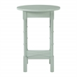 Scranton & Co Round Side Table in Sage Green Wood with Lower Shelf