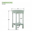 Scranton & Co Round Side Table in Sage Green Wood with Lower Shelf