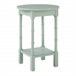 Scranton & Co Round Side Table in Sage Green Wood with Lower Shelf