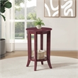 Scranton & Co Round Side Table in Maroon Wood Finish with Shelf