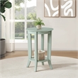 Scranton & Co Round Side Table in Sage Green Wood with Flared Legs