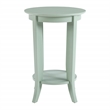 Scranton & Co Round Side Table in Sage Green Wood with Flared Legs