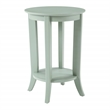 Scranton & Co Round Side Table in Sage Green Wood with Flared Legs