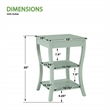 Scranton & Co Sage Green Wood Side Table with 2 Open Shelves
