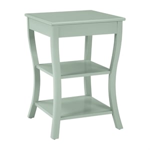 Scranton & Co Sage Green Wood Side Table with 2 Open Shelves