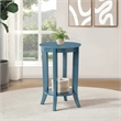 Scranton & Co Round Side Table in Blue Wood Finish with Flared Legs