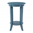 Scranton & Co Round Side Table in Blue Wood Finish with Flared Legs