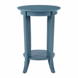 Scranton & Co Round Side Table in Blue Wood Finish with Flared Legs