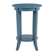 Scranton & Co Round Side Table in Blue Wood Finish with Flared Legs
