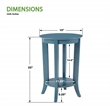Scranton & Co Round Side Table in Blue Wood Finish with Flared Legs