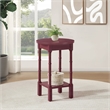 Scranton & Co Contemporary Round Maroon Wood Side Table with Lower Shelf