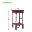 Scranton & Co Contemporary Round Maroon Wood Side Table with Lower Shelf