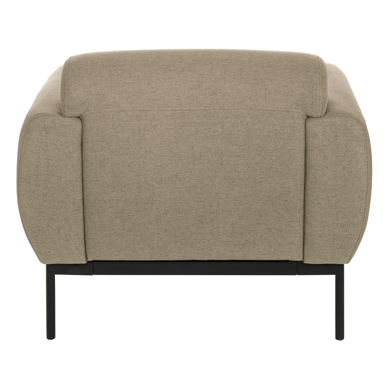 Scranton & Co Taupe Fabric Armchair with Black Metal Legs Commercial Grade