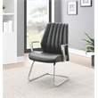 Scranton & Co Black Fabric Visitor Chair with Chrome Sled Base