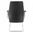 Scranton & Co Black Fabric Visitor Chair with Chrome Sled Base